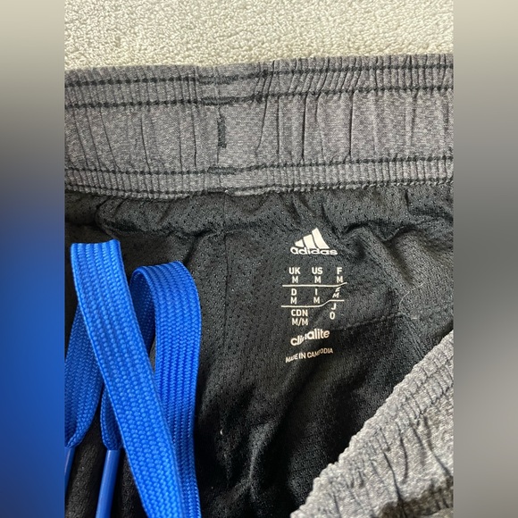 Adidas Pants Climalite Warm Up Track Pants Size Mens Medium M Leg Gray Blue - Picture 4 of 13